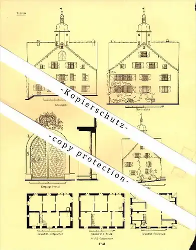 Photographien / Ansichten , 1937 , Thal SG , Schloß Greifenstein , Prospekt , Fotos , Architektur !!!