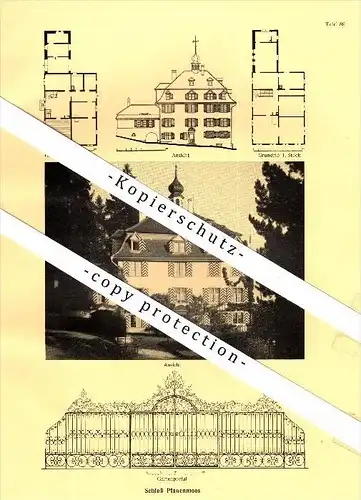 Photographien / Ansichten , 1937 , Berg , Schloss Pfauenmoos , Prospekt , Fotos , Architektur !!!