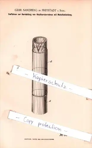 Original Patent  - Gebr. Sandberg in Freystadt i. Schl. , 1891 , Mechanische Metallbearbeitung !!!