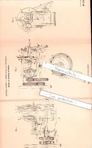 Original Patent  - A. Vernet in Dijon , Cote D`or, Frankreich , 1898 , Herstellung von Hufeisen !!!