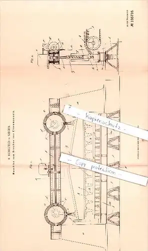 Original Patent  - R. Hohlfeld in Siegen , 1898 , Maschine zum Brechen von Eisenmasseln !!!