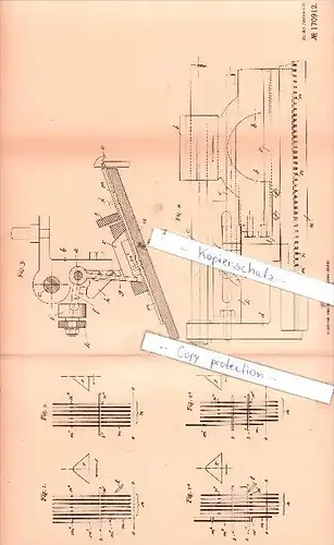 Original Patent  - Ernst Tränkner in Stollberg i. Erzgeb. , 1905 , Wirkmaschine mit Zungennadeln !!!