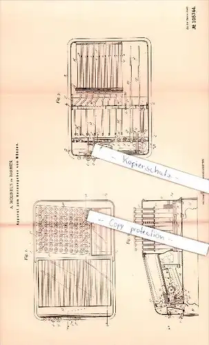 Original Patent  - A. Molineus in Barmen b. Wuppertal , 1897 ,  Apparat zum Herausgeben von Münzen !!!