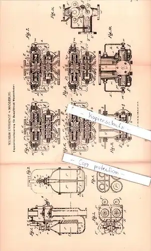 Original Patent  - Wilhelm Unverzagt in Magdeburg , 1894 , Pumpen !!!