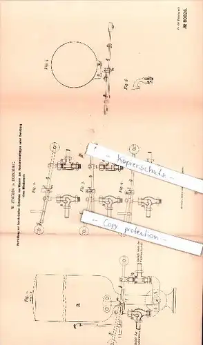 Original Patent  - W. Zingler in Duisburg , 1894 , Wasserleitung !!!