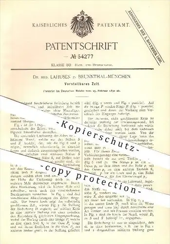 original Patent - Dr. med. Lahusen , Brunnthal - München , 1890 , Verstellbares Zelt , Zelte , Krankenzelt , Medizin !