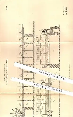 original Patent - Paul Weinig in Hanau , 1886 , Pneumatischer Keimapparat , Keimen , Keim , Bier , Brauerei , Malz !!!