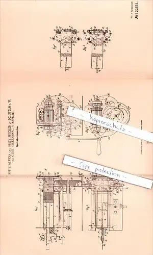 Original Patent  -  F. Altena und F. Fischer in Schwelm i. W. und G. Lindenberg in Barmen , 1900 , !!!