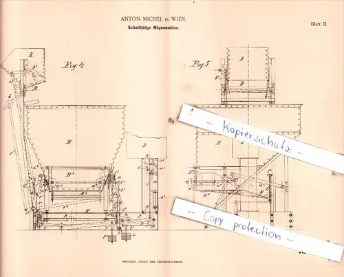 Original Patent  - Anton Michel in Wien , 1893 , Selbstthätige Wägemaschine !!!