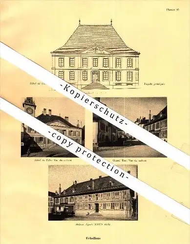 Photographien / Ansichten , 1933 , Echallens , Gros-de-Vaud , Prospekt , Architektur , Fotos !!!