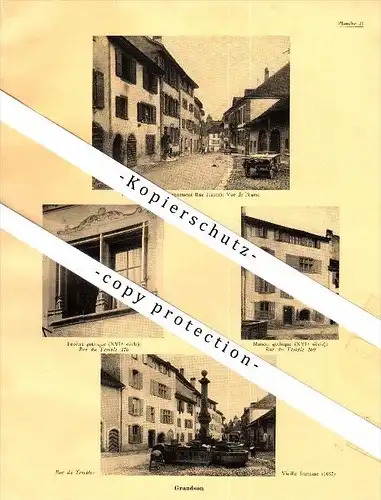 Photographien / Ansichten , 1933 , Grandson , Jura-Nord vaudois , Prospekt , Architektur , Fotos !!!