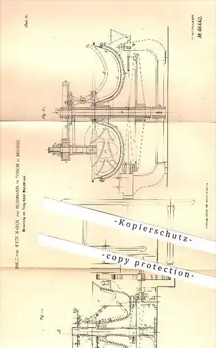 original Patent - Emile & Jules Halot , Ferdinand de Posch , Brüssel , 1888 , Teigknet-Maschinen , Bäcker , Bäckerei !!!