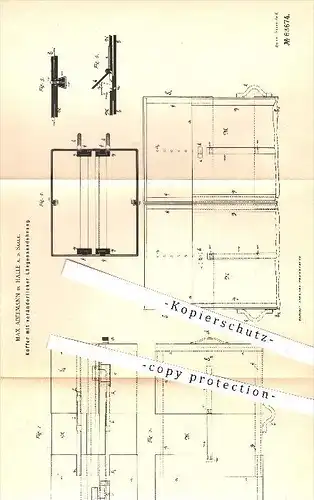 original Patent - Max Abelmann in Halle / Saale , 1891 , verstellbarer Koffer , Reisekoffer , Taschen , Reisegepäck !!!