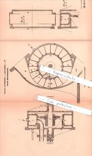 Original Patent  - Oscar Schmeisser in Landsberg a. W. , 1885 , Wasserhebemaschine , Gorzów Wielkopolski !!!