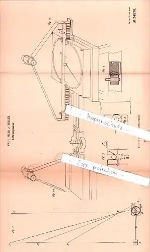 Original Patent  - Paul Selle in Berlin , 1885 , Entfernungsmesser !!!