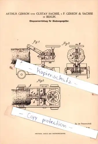 Original Patent: Arthur Gerson und Gustav Sachse, i. F. Gerson & Sachse in Berlin , 1888 , !!!