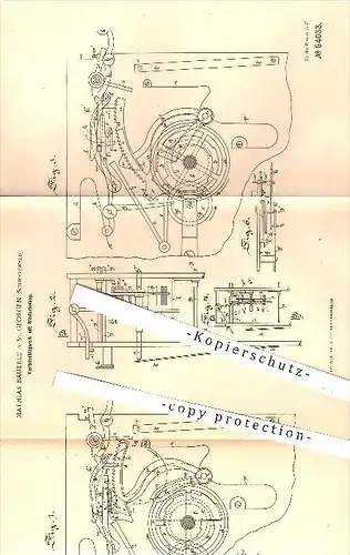 original Patent - M. Bäuerle , St. Georgen ,1890, Viertelschlagwerk mit Wiederholung , Uhr , Uhren , Uhrwerk , Uhrmacher