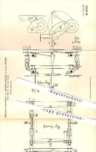 original Patent - N. Sartotius , W. Holzer , Grube Dechen , Heinitz , Trier , 1885 , Schachtfalle , Schacht , Bergbau !!