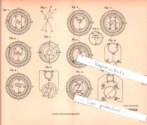 Original Patent  - Ole Sivert Bragstad in Karlsruhe i. B. , 1905 , Kommutatormaschine !!!