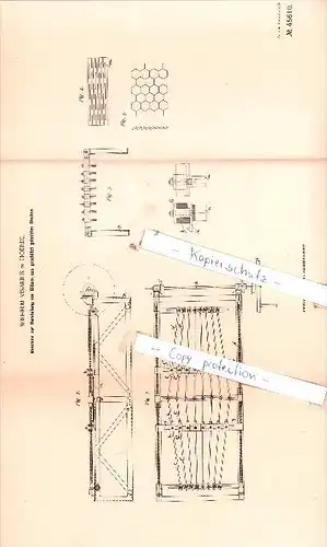 Original Patent  - W. Visarius in Hoerde b. Dortmund , 1888 , Herstellung von Gittern aus Blechen !!!