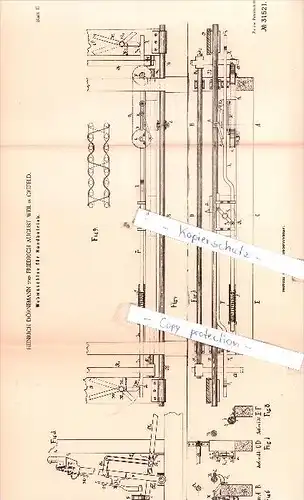 Original Patent  - H. Dörnemann und F. A. Weil in Crefeld , 1884 , Webmaschine für Handbetrieb , Krefeld !!!