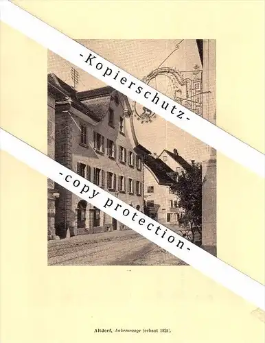 Photographien / Ansichten , 1910 , Altdorf , Prospekt , Architektur , Fotos !!!