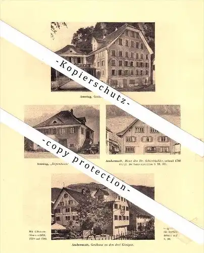 Photographien / Ansichten , 1910 , Andermatt , Altdorf und Amsteg , Prospekt , Architektur , Fotos !!!