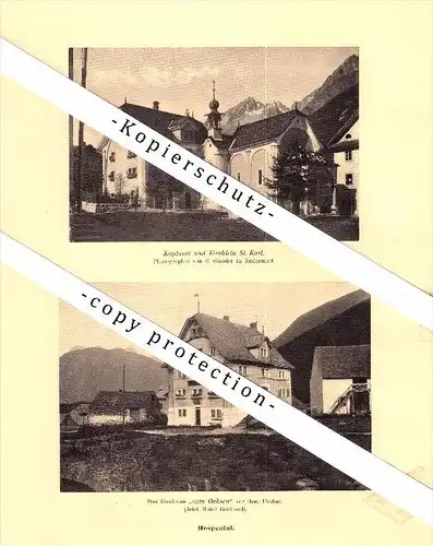 Photographien / Ansichten , 1910 , Hospental , Prospekt , Architektur , Fotos !!!