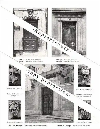 Photographien / Ansichten , 1912 , Genf / Geneve und Carouge , Prospekt , Architektur , Fotos !!!