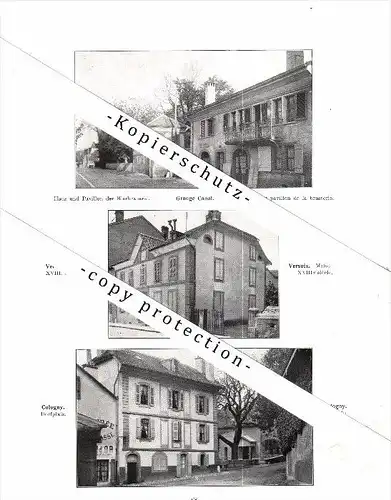 Photographien / Ansichten , 1912 , Cologny , Versoix , Grange Canal , Hermance , Prospekt , Architektur , Fotos !!!