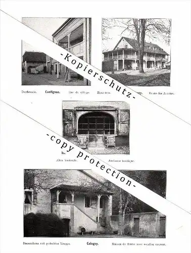 Photographien / Ansichten , 1912 , Cologny , Confignon , Lancy , Cartigny , Le Carre , Prospekt , Architektur , Fotos !!