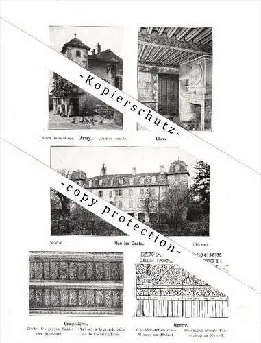 Photographien / Ansichten , 1912 , Eaux-Vives , Avusy , Chavannes sur Versoix , Chene , Prospekt , Architektur , Fotos !