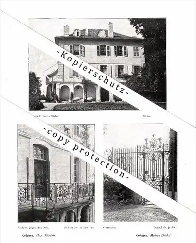 Photographien / Ansichten , 1912 , Cologny , Chambésy , Vernier , Genthod , Prospekt , Architektur , Fotos !!!