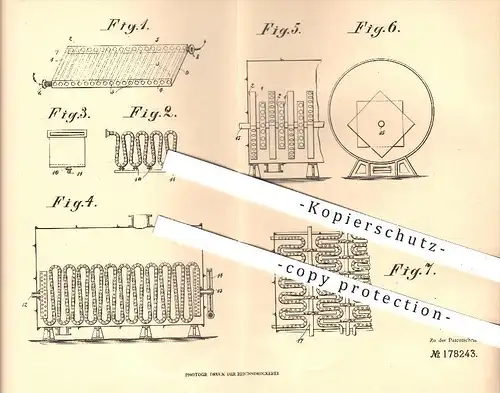 original Patent - Gustav Zebrowski in Zuckerfabrik Ostrowy , Gouv. Warschau , 1904 , Heizkörper , Kühlkörper , Heizung !