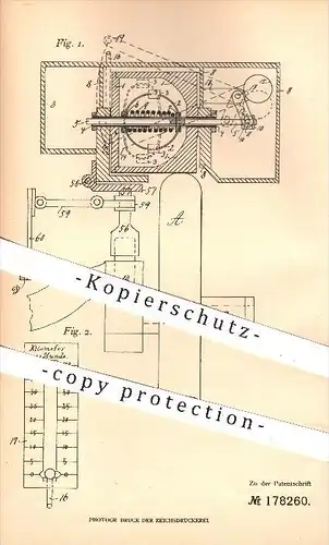 original Patent - Ww. Katharine Losehand geb. Schwarz & Töchter , Hannover , 1905 , Geschwindigkeitsmesser für Fahrzeuge