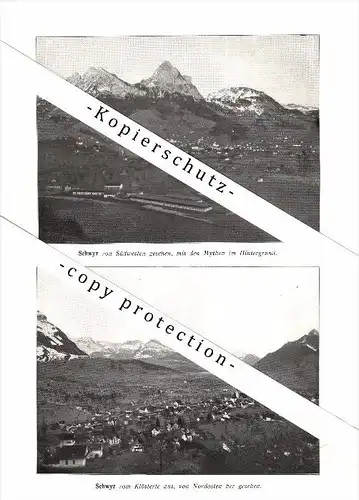 Photographien / Ansichten , 1914 , Schwyz , Häuser , Prospekt , Architektur , Fotos !!!