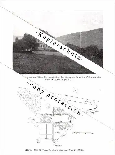 Photographien / Ansichten , 1914 , Schwyz , Häuser , Prospekt , Architektur , Fotos !!!