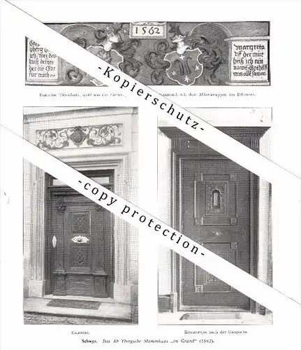 Photographien / Ansichten , 1914 , Schwyz , Häuser , Prospekt , Architektur , Fotos !!!