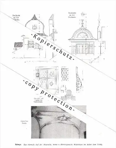 Photographien / Ansichten , 1914 , Schwyz , Häuser , Prospekt , Architektur , Fotos !!!