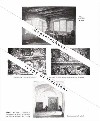 Photographien / Ansichten , 1914 , Schwyz , Prospekt , Architektur , Fotos !!!