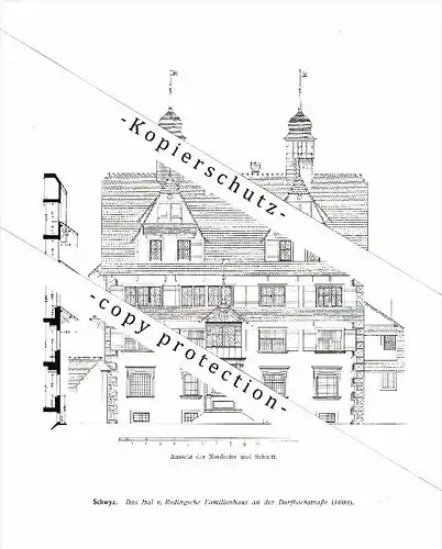 Photographien / Ansichten , 1914 , Schwyz , Prospekt , Architektur , Fotos !!!