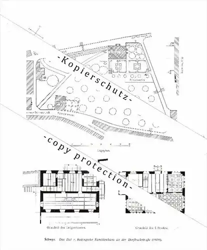 Photographien / Ansichten , 1914 , Schwyz , Prospekt , Architektur , Fotos !!!