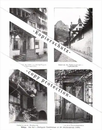 Photographien / Ansichten , 1914 , Schwyz , Prospekt , Architektur , Fotos !!!