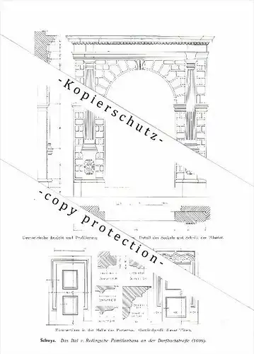 Photographien / Ansichten , 1914 , Schwyz , Prospekt , Architektur , Fotos !!!