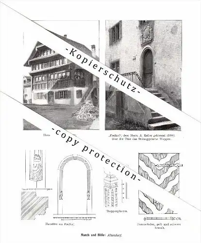 Photographien / Ansichten , 1914 , Galgenen , Altendorf , Prospekt , Architektur , Fotos !!!