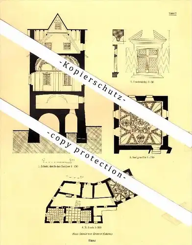Photographien / Ansichten , 1925 , Ilanz / Glion , Haus Schmid von Grüneck , Prospekt , Architektur , Fotos !!!