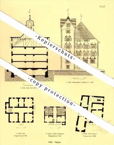 Photographien / Ansichten , 1925 , Seewis i.O. , Villa , Vigens , Prospekt , Architektur , Fotos !!!