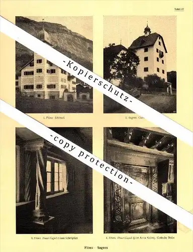 Photographien / Ansichten , 1925 , Flims , Sagens , Sagogn , Schleuis , Prospekt , Architektur , Fotos !!!