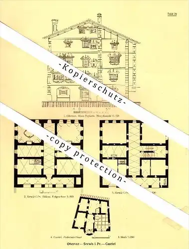 Photographien / Ansichten , 1925 , Castiel , Seewis im Prättigau , Obervaz , Lenz , Prospekt , Architektur , Fotos !!!