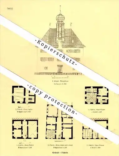 Photographien / Ansichten , 1925 , Fideris , Grüsch , Jenaz , Prospekt , Architektur , Fotos !!!